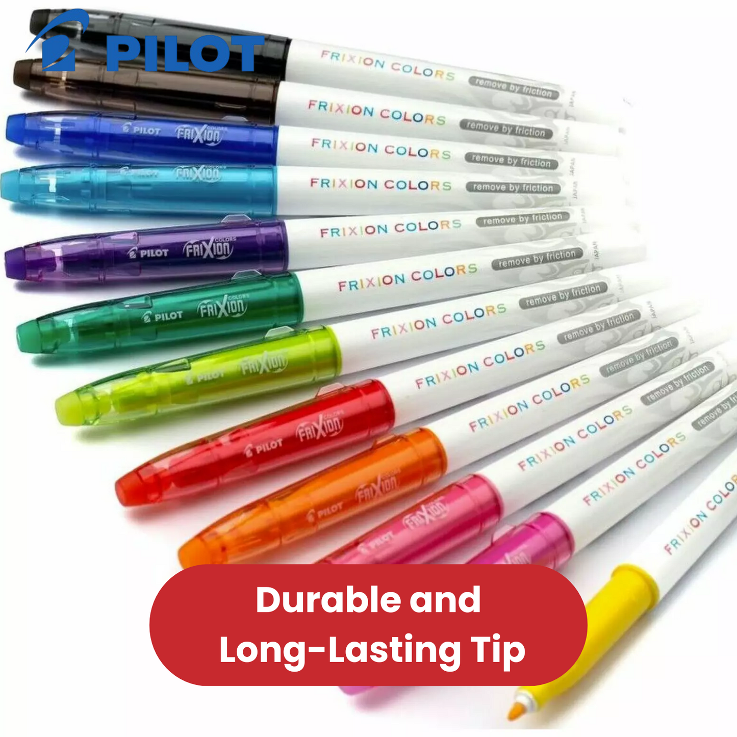 Pilot Frixion Colours Erasable Felt-Tip Pens - Wallet of 12 Assorted Colours