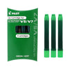 Pilot V5 V7 Ink Cartridges for Hi-Tecpoint Rollerball Pen, Green Ink, Pack of 3