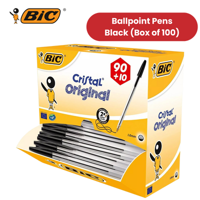 BIC Cristal Original Ballpoint Pens Black - Box of 100