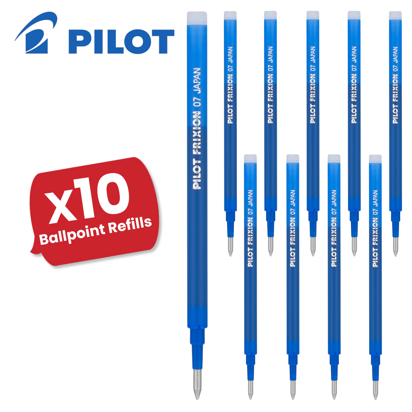 Pilot Frixion Roller Ballpoint Pen Refills 0.7mm Tip Smooth Writing - Blue Ink