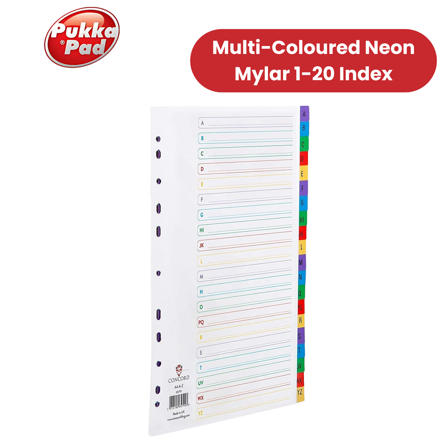 Pukka Concord Divider A4 Multi 5 Part - 1 to 5 Packs