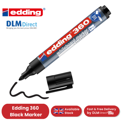 EDDING 360 BULLET TIP BLACK WHITEBOARD MARKERS - Single