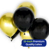 Black and Gold Balloons 12 Inch Pack of 6 Latex Party Balloons for Elegant Decorations