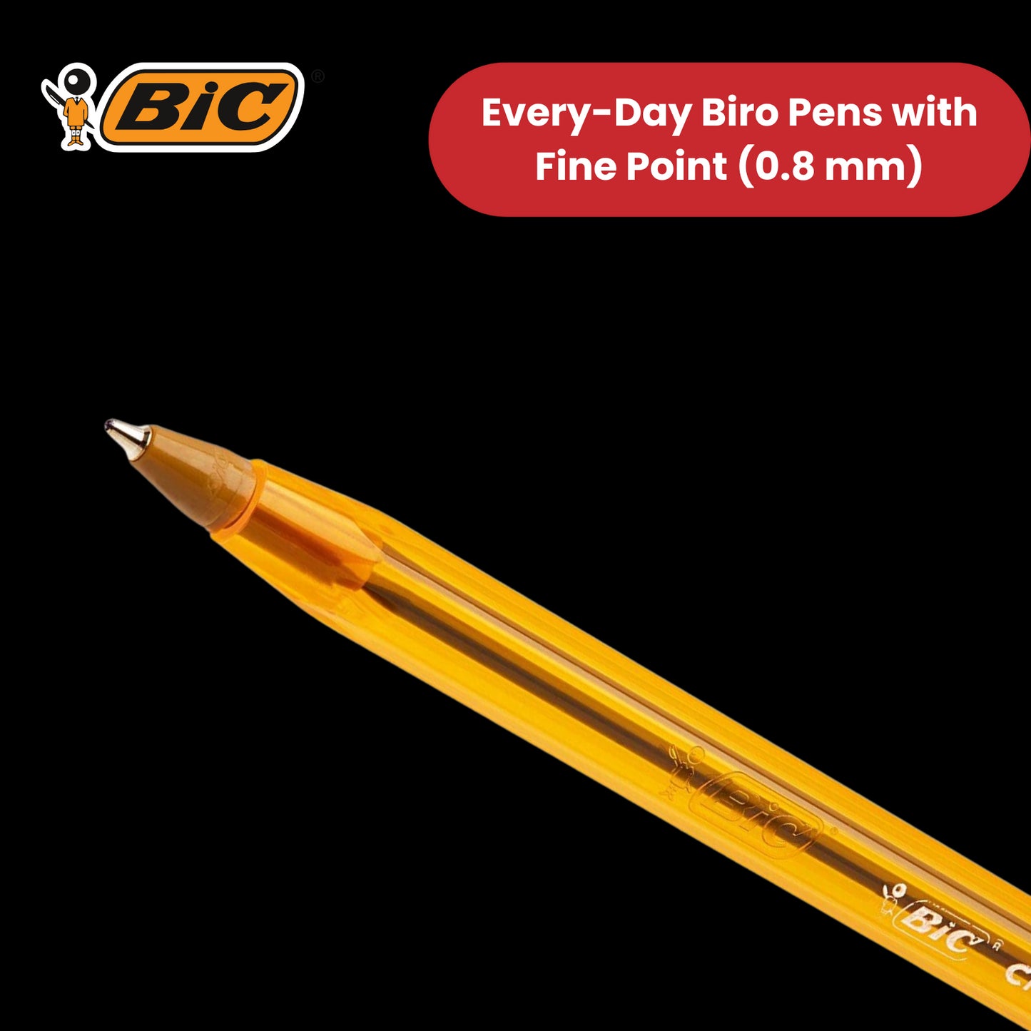 BIC CRISTAL FINE BALL POINT PEN BLACK - PACK OF 50