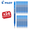 Pilot Frixion Roller Ballpoint Pen Refills 0.7mm Tip Smooth Writing - Blue Ink