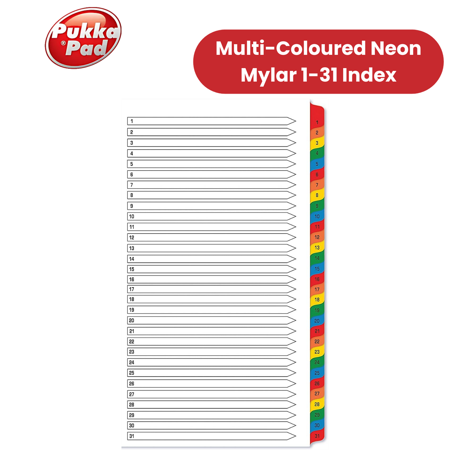 Pukka Concord Index A4 Multi 1-31 - 1 to 5 Packs
