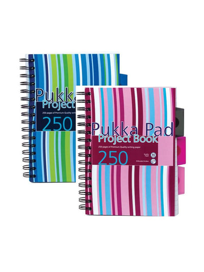 Pukka A5 Project Book 250 pages - Lined - Pack of 9