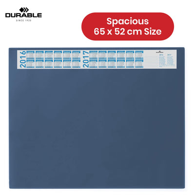 Durable Dark Blue Desk Mat - PVC Non Slip Desk Cover, Transparent Overlay Laptop Mat for Office & School