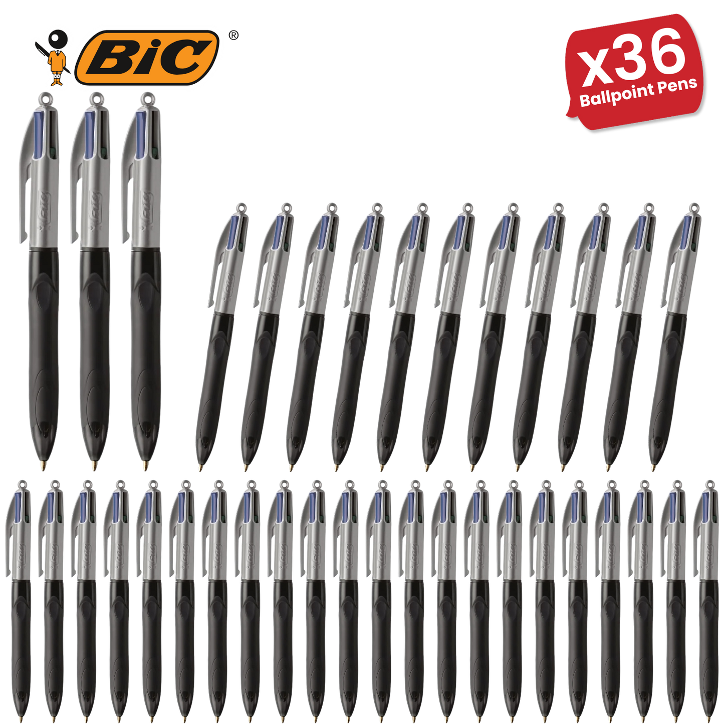 Bic 4-Colours Grip Pro Ballpoint - Single Pen