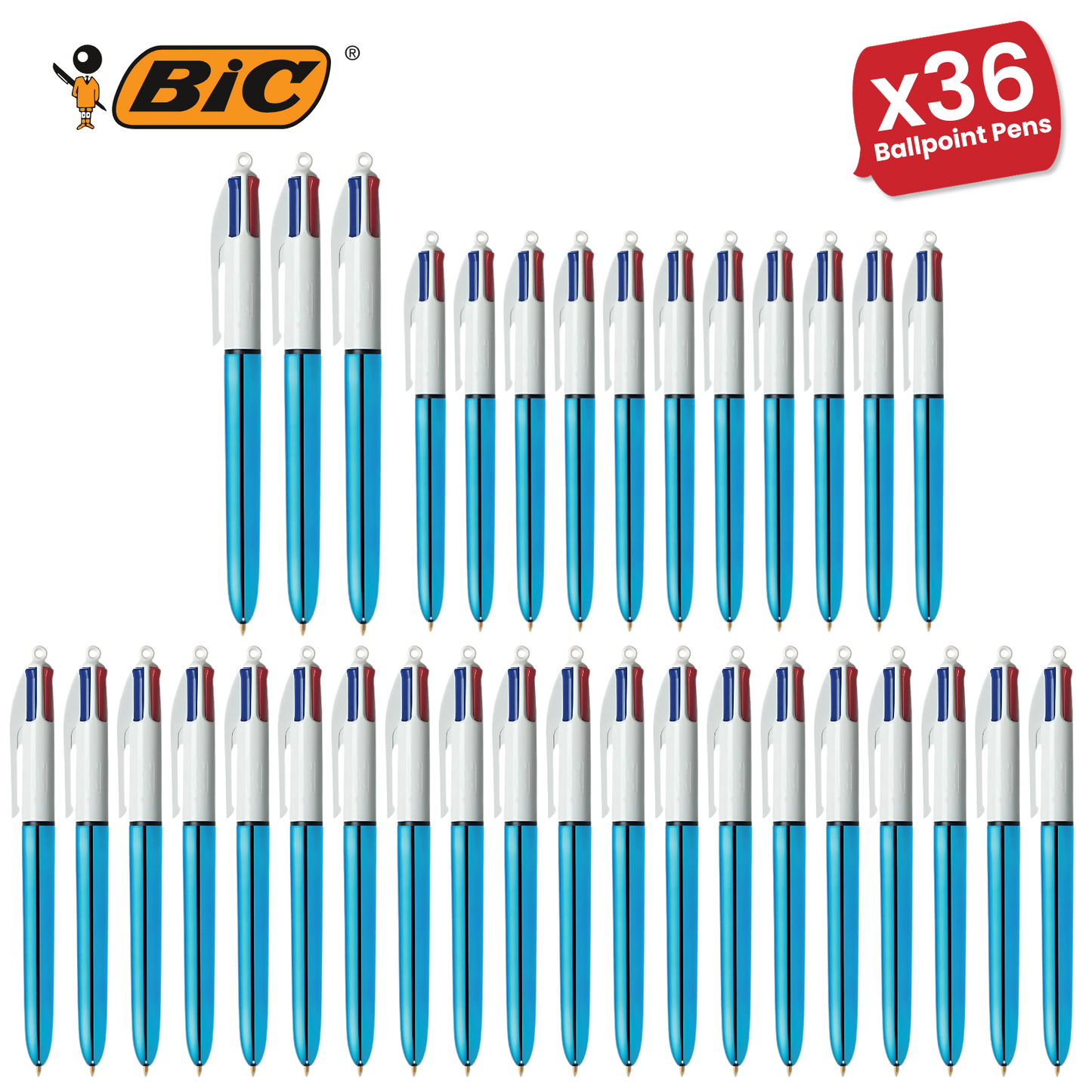 Bic 4 Colour Shine - Blue - Single Pen