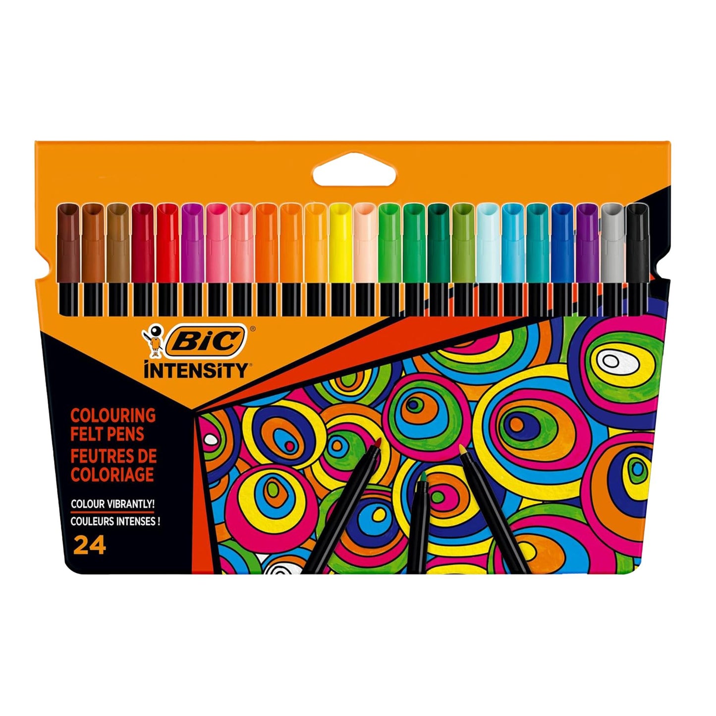 BIC Intensity Felt Tip Pens 24 Pack Fine Nib Washable Vibrant Ink