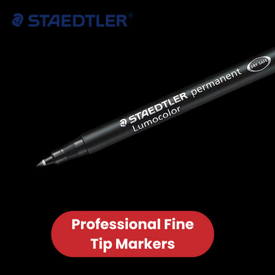 STAEDTLER Lumocolor Black Permanent Marker - 318F 0.6mm Fine Tip Writing Markers for Office