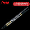 Pentel N860 PERMANENT CHISEL MARKER BLACK - Pack of 12