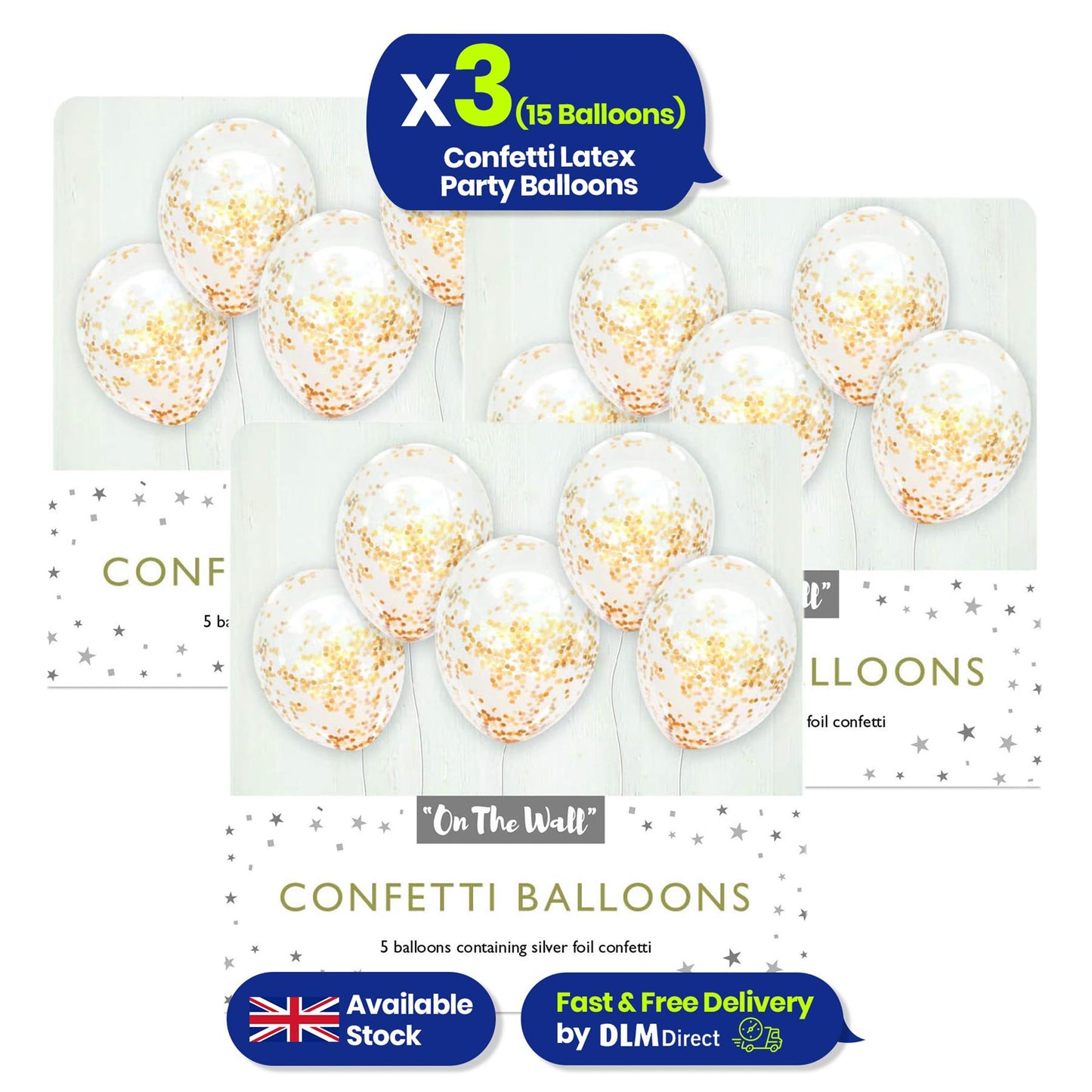 Premium Gold Confetti 12-inch Latex Party Balloons Variation