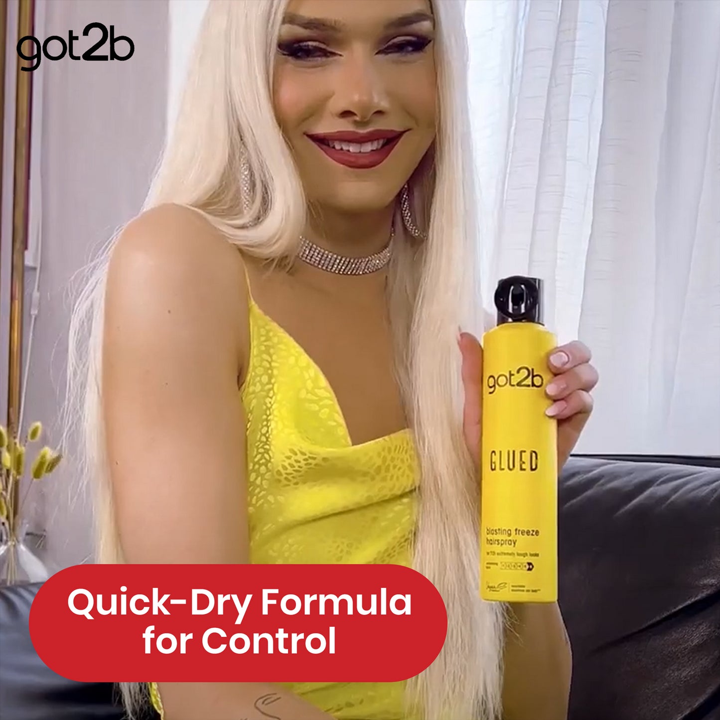 Got2b Glued Freeze Hairspray - Up To 72 hrs Strong Hold Setting Spray, 300 ml Hair Spray for Men & Women