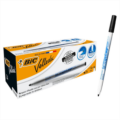 BIC Whiteboard Marker Plastic Bullet Tip Dry Erase Pen Low Odour Ink for Office School (Pack of 24)
