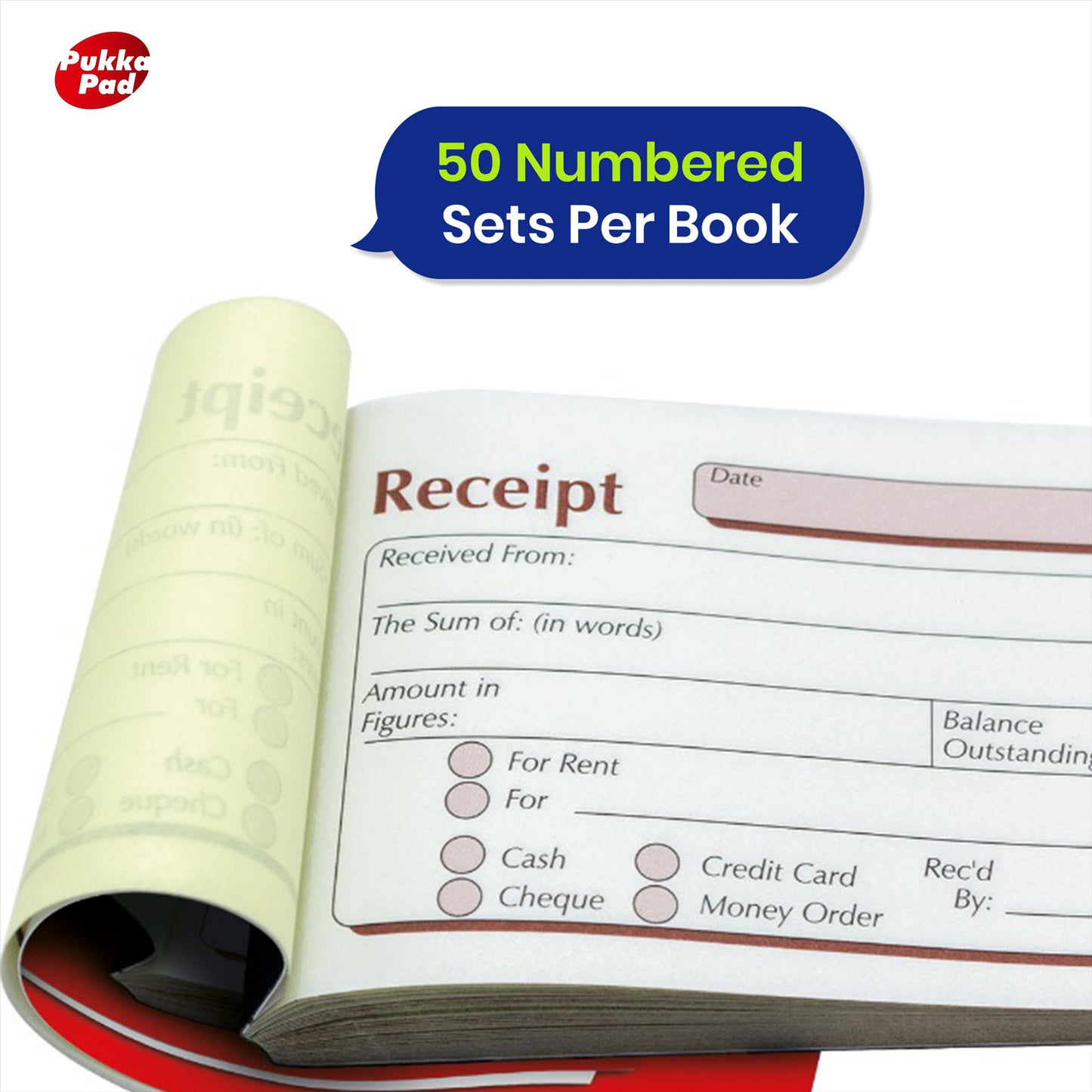 Invoice Book Hard Cover 50 NCR Duplicate Sets Sales Record Book (Pack of 5)