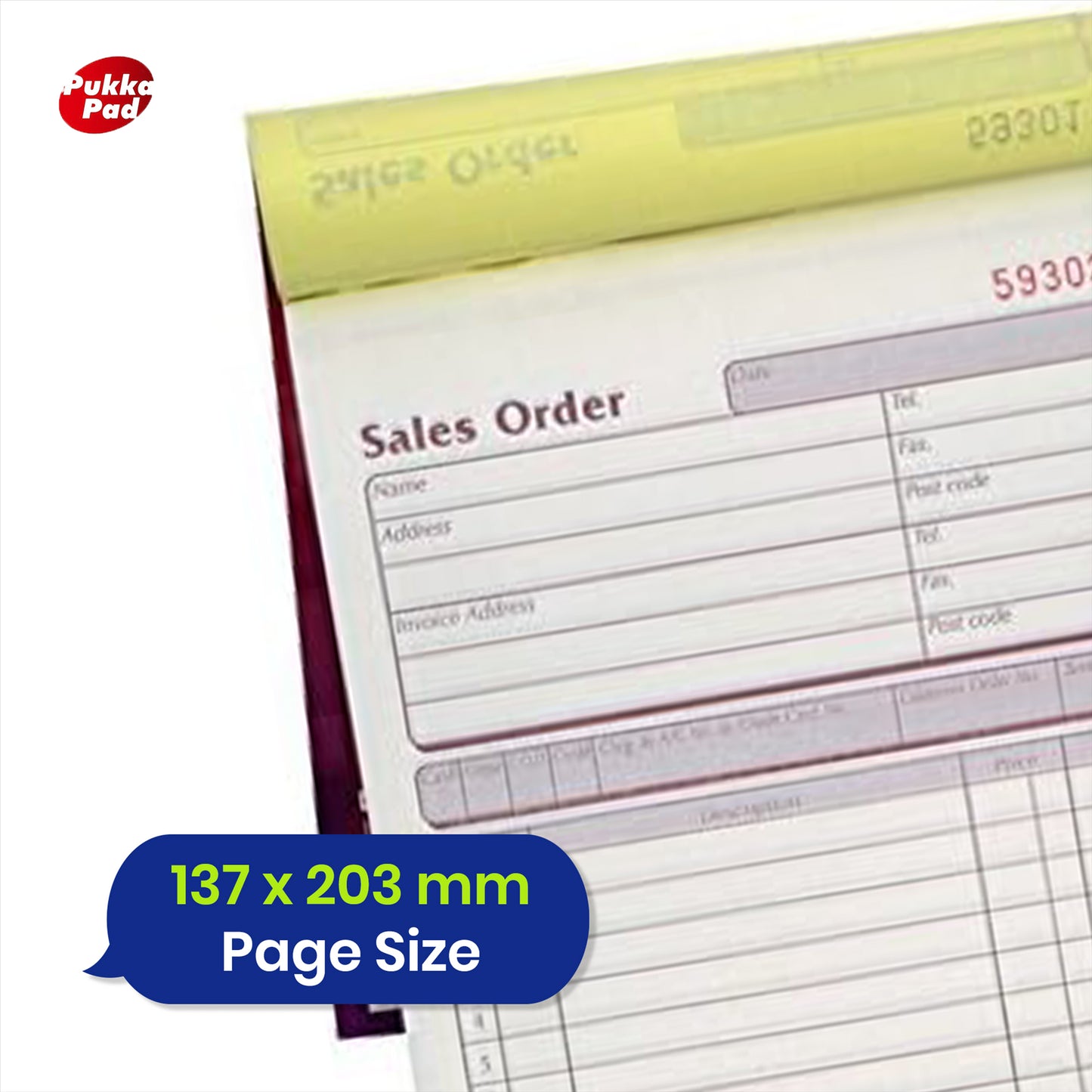 Order Book Paper Duplicate NCR Receipt Carbonless Pad for Business (Pack of 5)