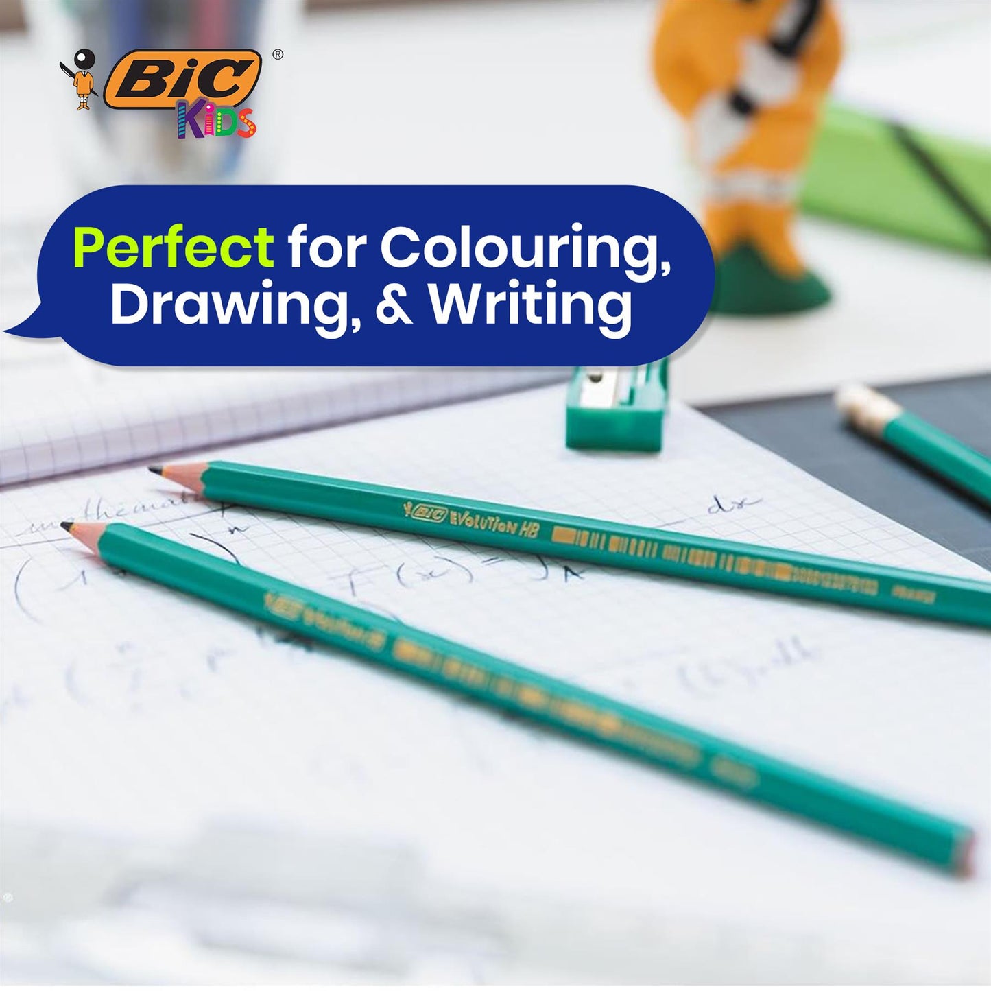 BIC Evolution Original Eraser Graphite Pencils, BIC Kids Couleur Felt Pens, BIC Kids ECOlutions Colouring Pencils, Set of 1