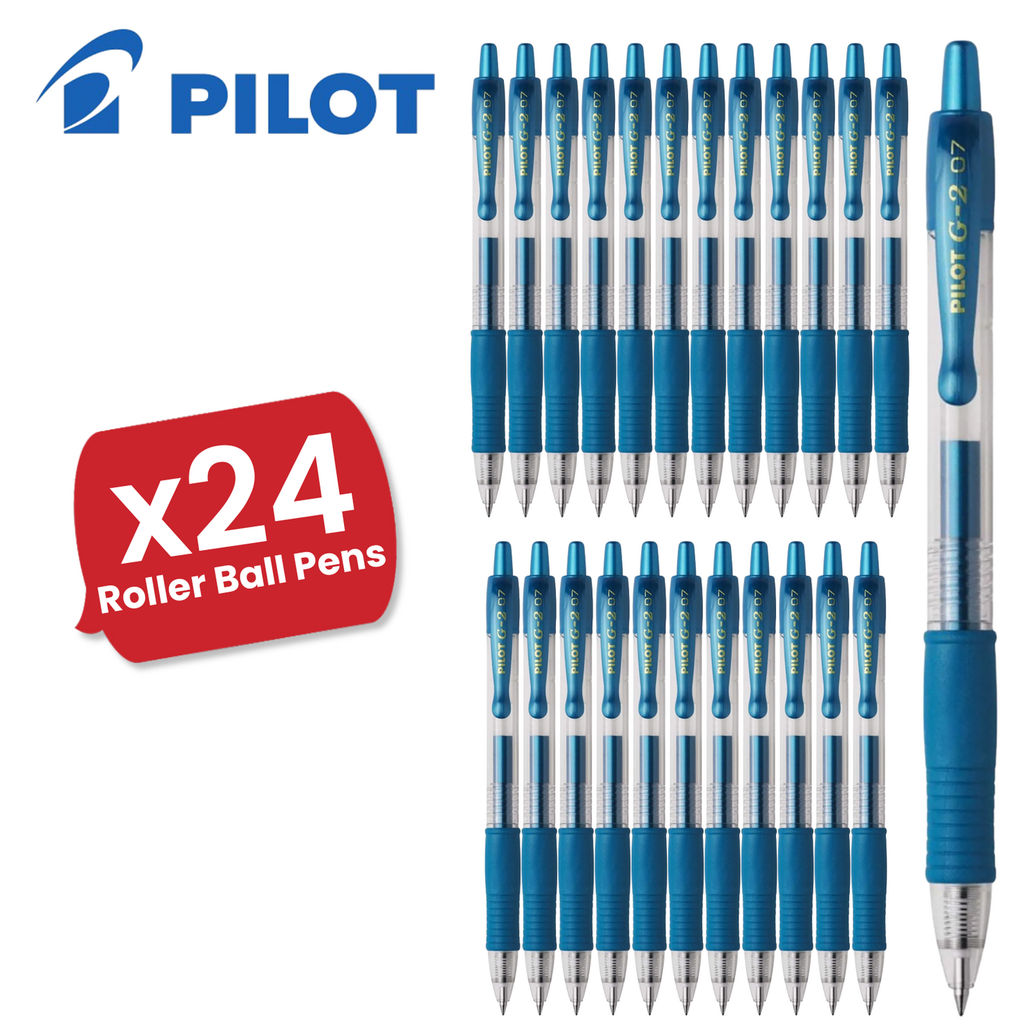 Pilot G-207 Retractable Gel 0.7 mm Medium Point Rollerball Pen - Metallic Blue