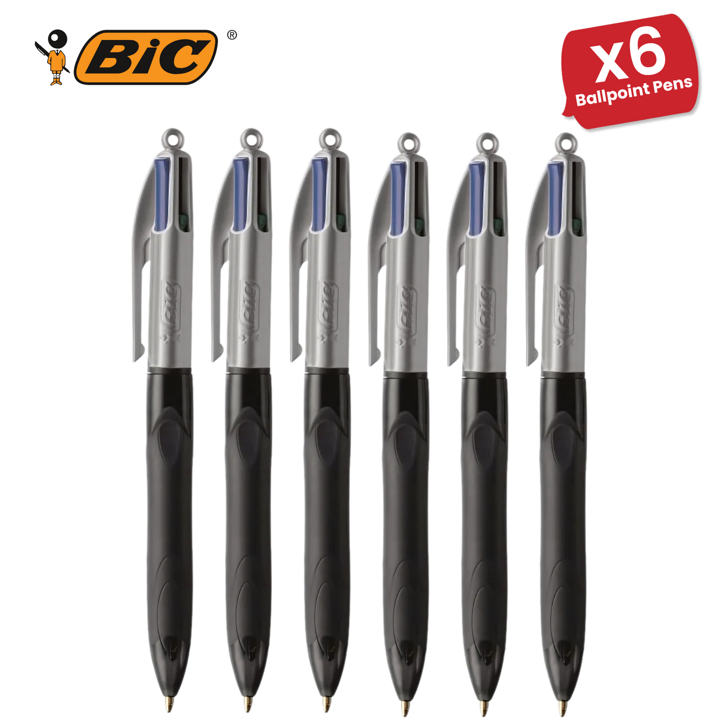 Bic 4-Colours Grip Pro Ballpoint - Single Pen