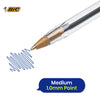BIC Cristal Original Ballpoint Pens with Blue Ink and 1.0mm Medium Tip for Daily Writing Pack of 100