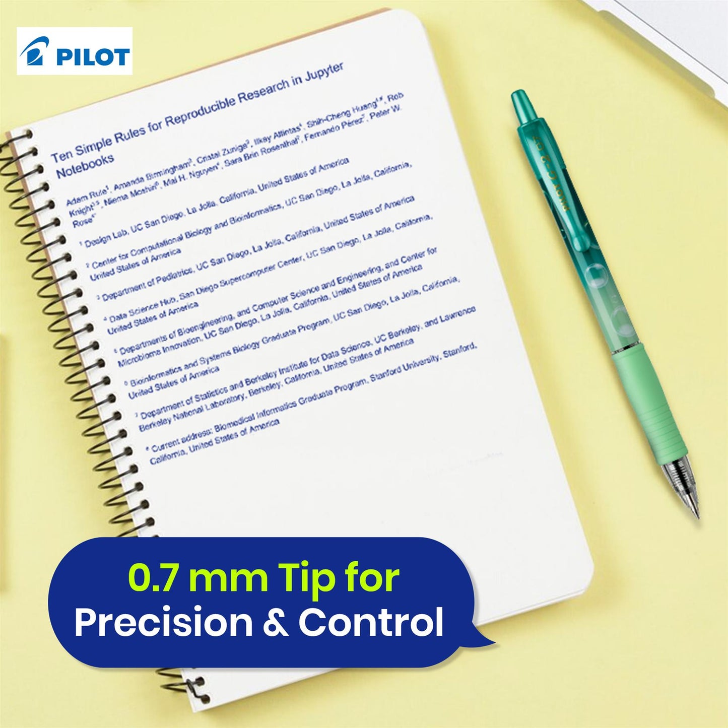 Pilot G2 Gel Pen Bubble Green Pack of 5 Blue Gel Ink 0.7mm Ergonomic Grip