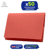 Exacompta Guildhall Full Flap Pocket Wallet, Durable 315gsm Manilla Folder Foolscap, 50 Pack (Red)