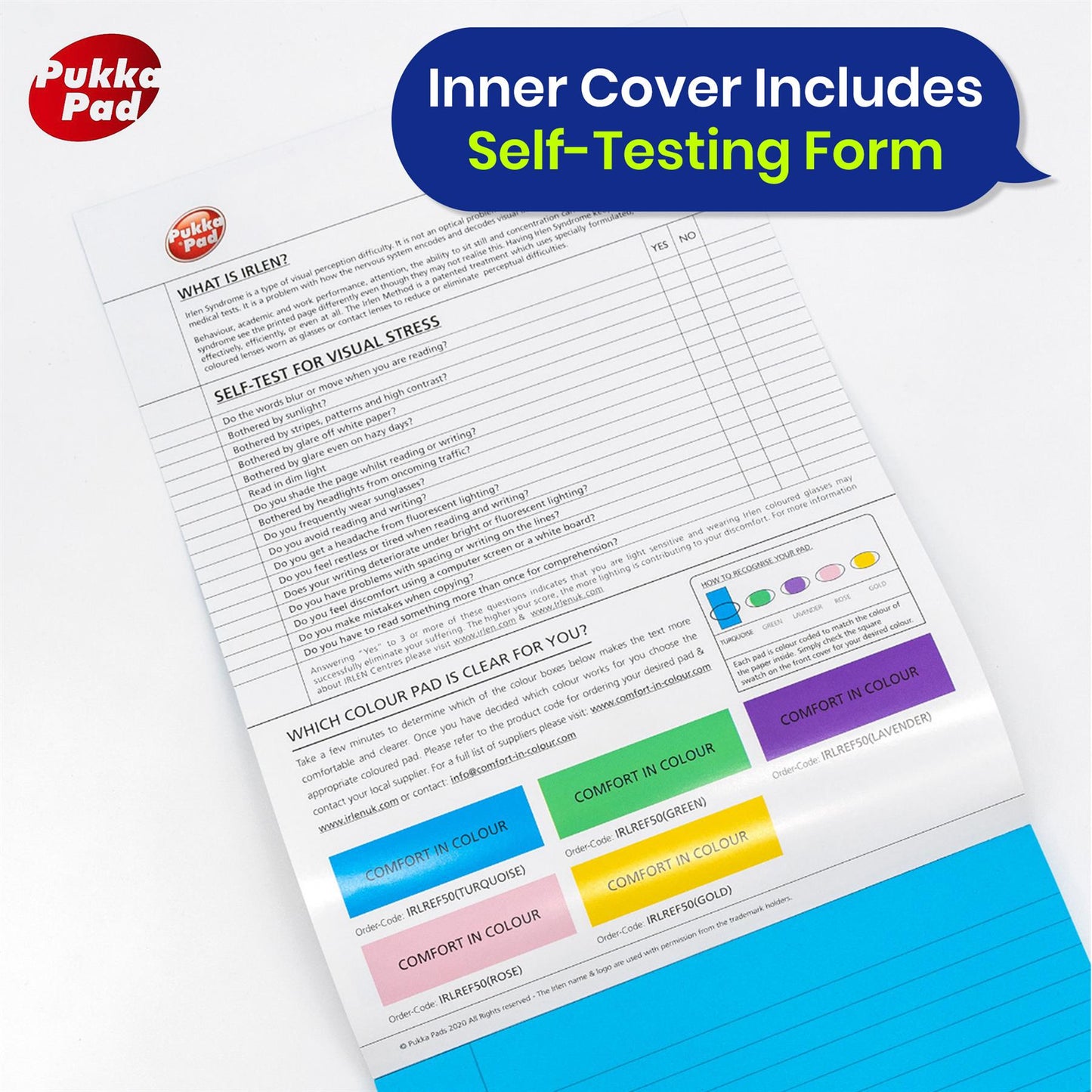 A4 Pukka Dyslexia Pad with Turquoise Tinted Ruled Pages and Perforated Sheets