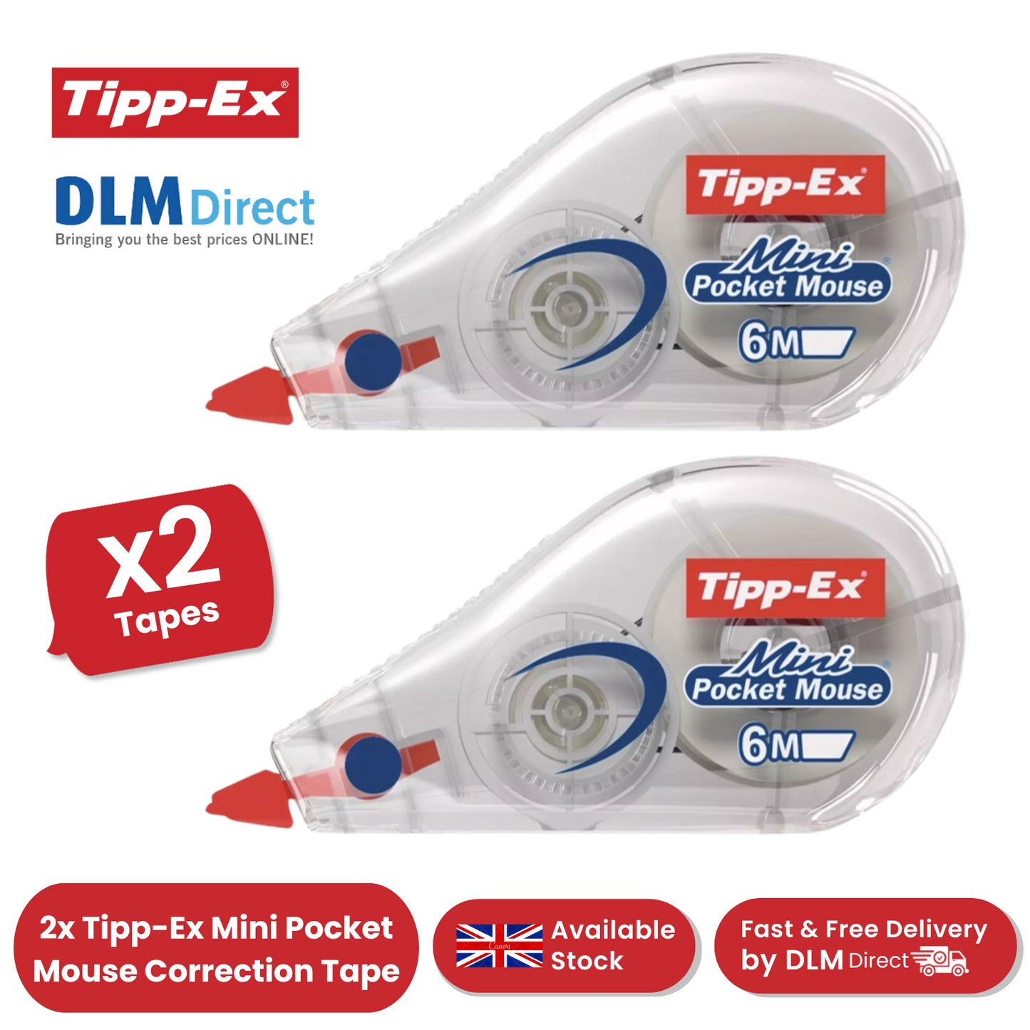 Tipp-Ex Mini Pocket Mouse Correction Roller (Pack of 2)