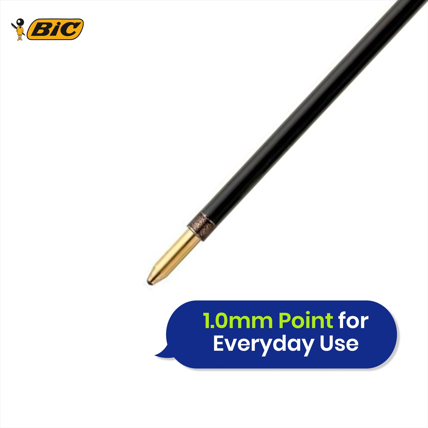 BIC Ballpoint Pen Refills Medium Point Ink Cartridges Biro Refill for Gel Rollerball Fountain Pens for Office School Home