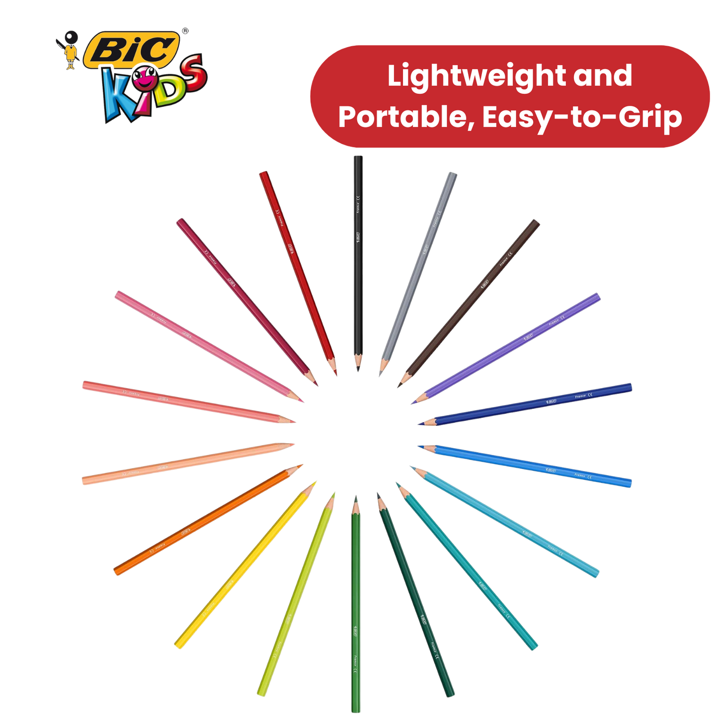 BIC Kids Tropicolors Colouring Pencils, Vibrant Colors - Creative Fun Pack of 12