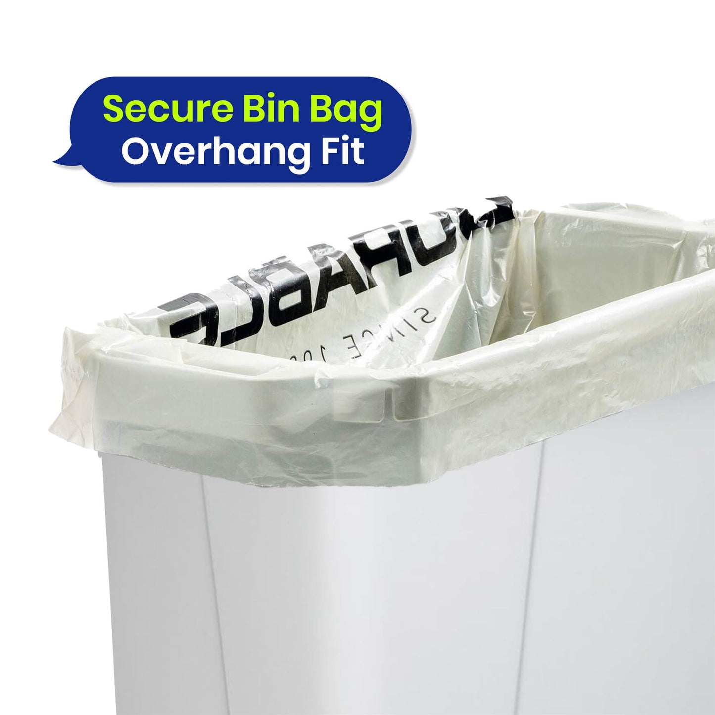 110L Bin Bags 25 Pack and 90L DURABIN White Waste Bin for Home and Office