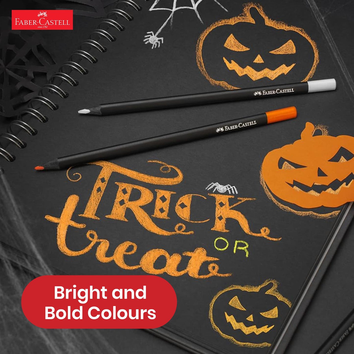 Faber-Castell Coloured Pencils Black Edition 3.3mm Lead Pigmented Colours for Kids (Pack of 24)