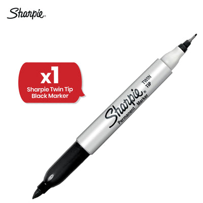 Sharpie Double-Sided Pen - Black Dual Tip Colouring Pens, Fine & Ultra Fine Tip Artist Pens For Kids
