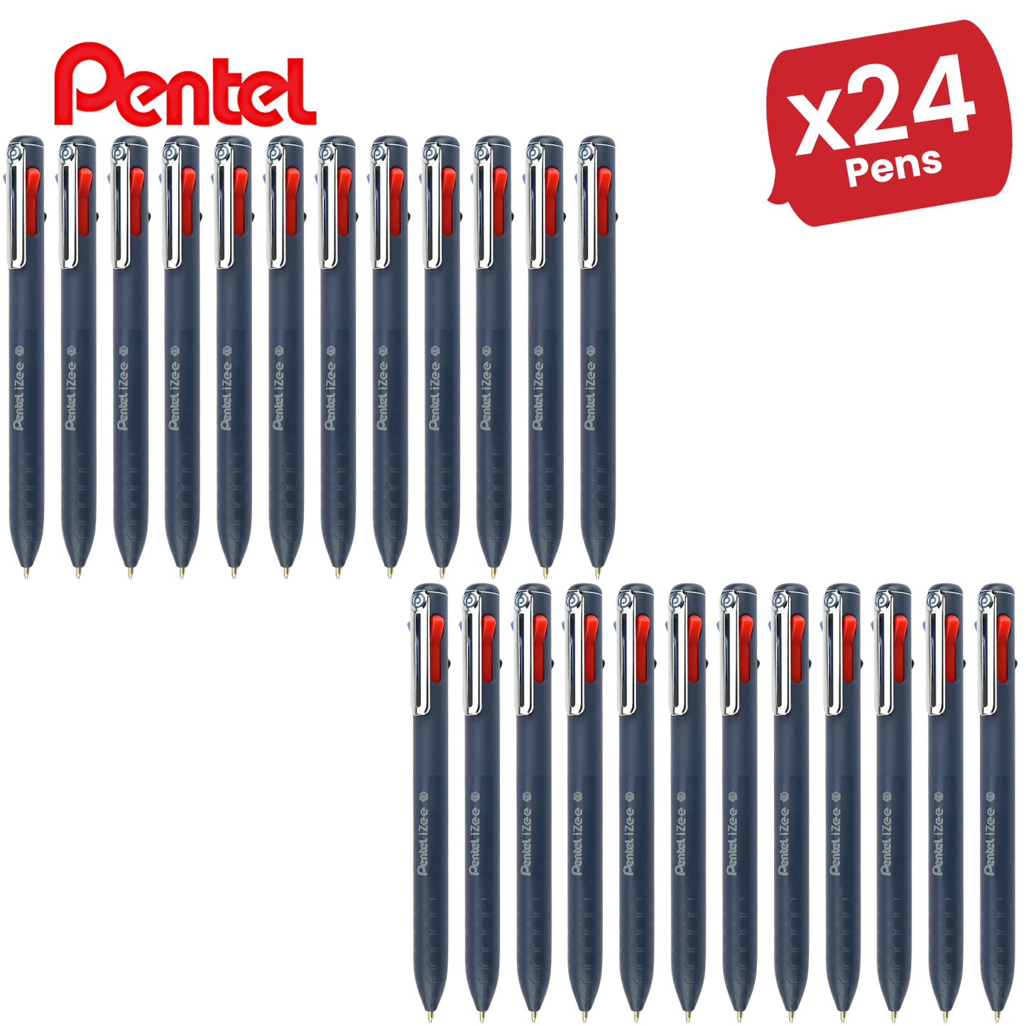 Pentel iZee 4 Colours Retractable Ballpoint Pens, Standard - Single Pen