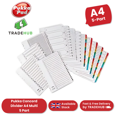 Pukka Concord Divider A4 Multi 5 Part - 1 to 5 Packs