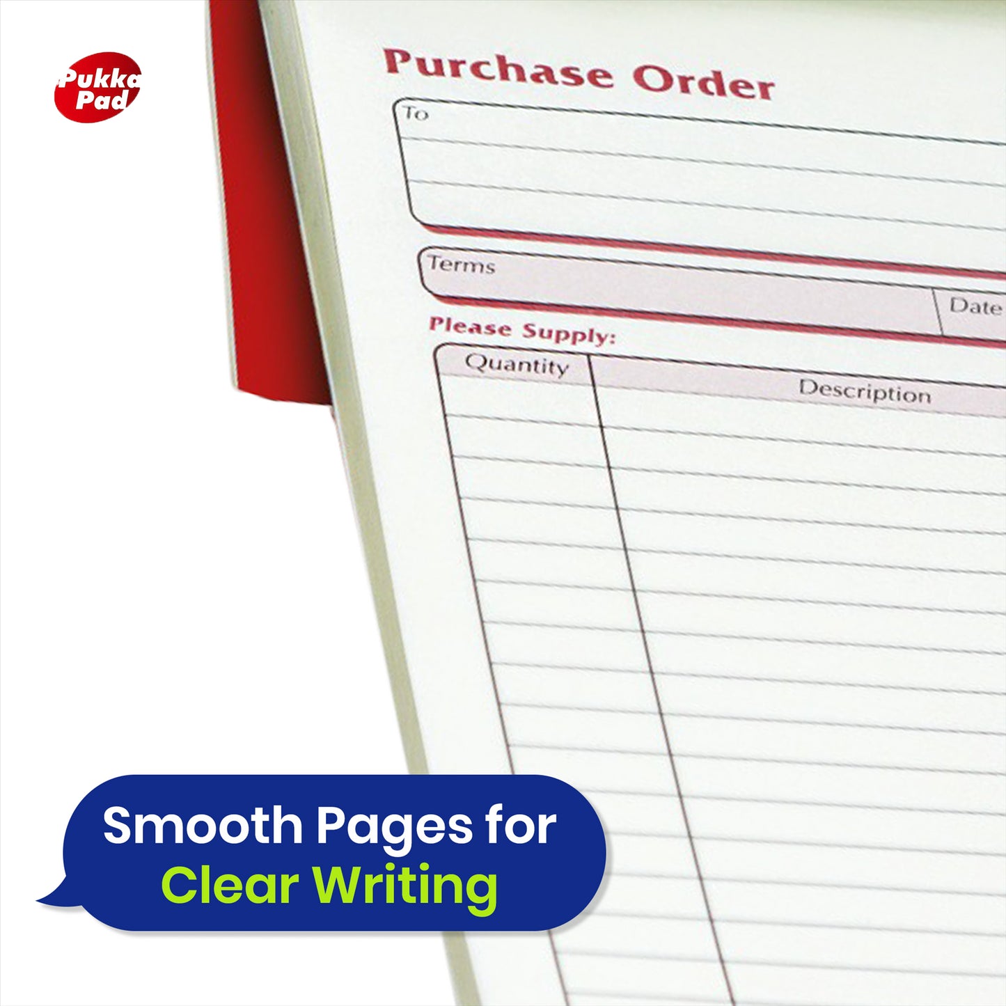 Pukka Pad Purchase Order Book Paper Duplicate NCR Record Book Carbonless Order Pads for Small Business & Office