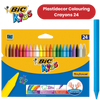 BIC Kids Plastidecor Crayons Assorted Colours - Wallet of 24 - 1 to 5 Packs
