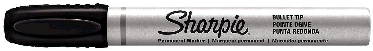 SHARPIE METAL PERM MARKER SML BULLET BLK - Pack of 12