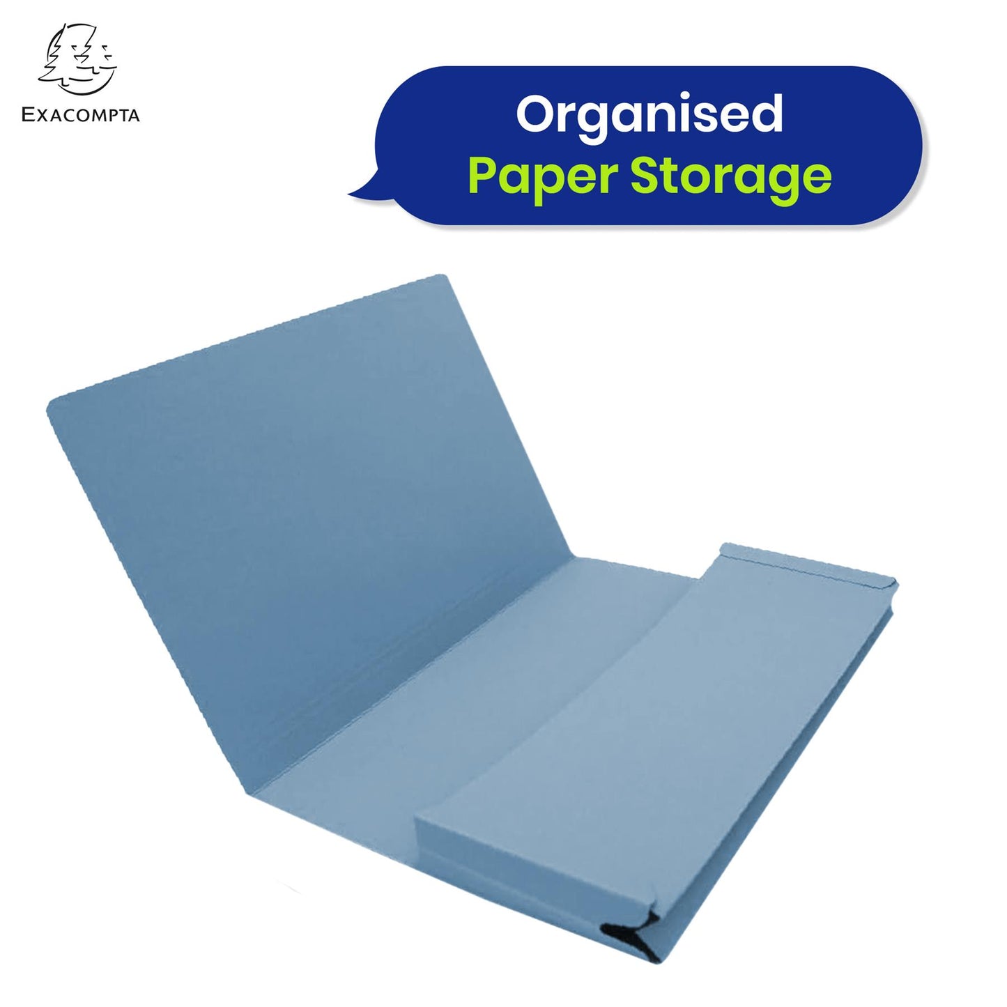 Exacompta Guildhall Full Flap Pocket Wallet, Durable 315gsm Manilla Folder Foolscap, 50 Pack (Blue)