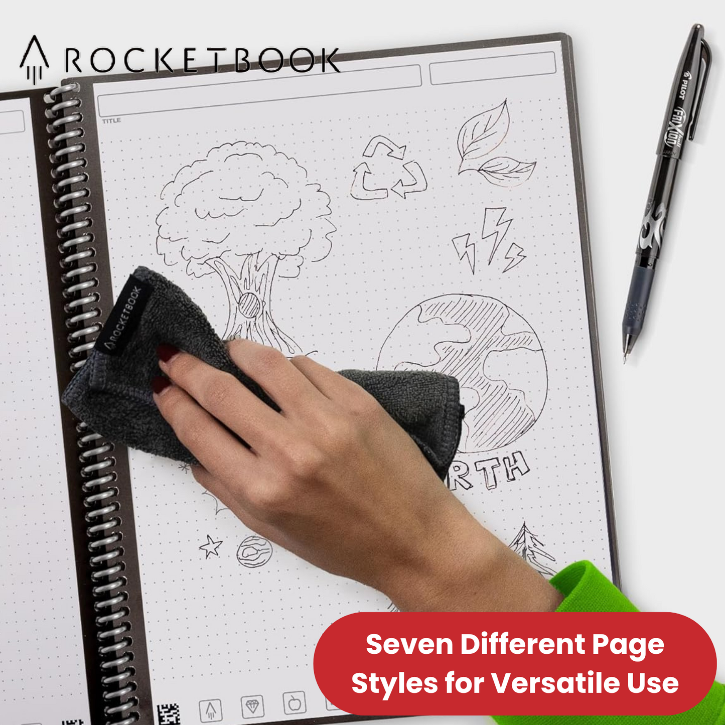 Rocketbook Fusion Executive A5 - Dotted Paper - Black
