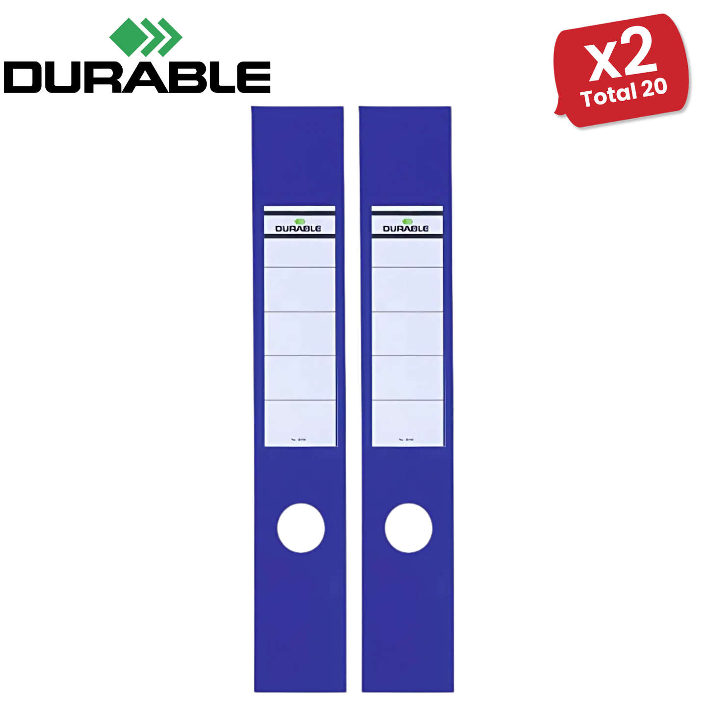 Durable Ordofix Self-Adhesive Spine Labels - Blue - Pack of 10 - 60 mm - 1 to 5