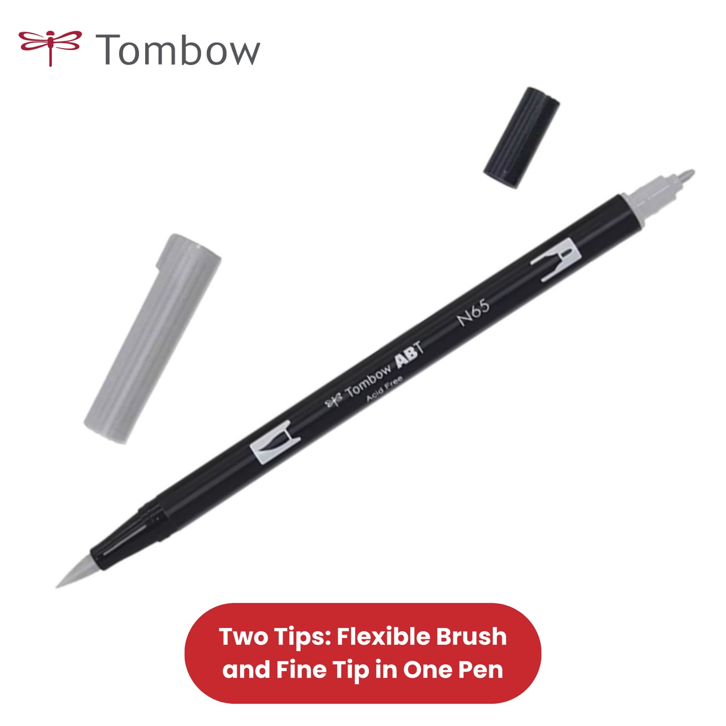 Tombow ABT Dual Brush Pen 2 tips Grey Tones Pack of 12 - 1 to 36 Packs