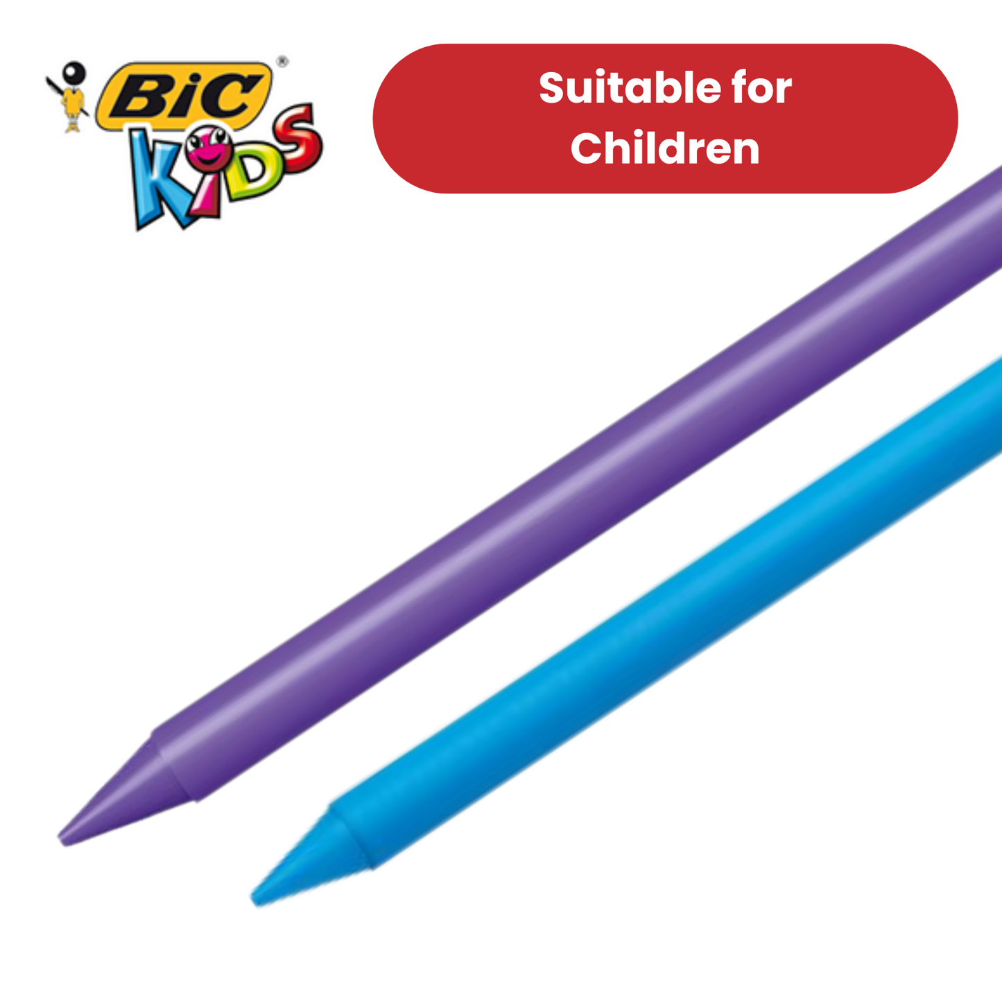 BIC Kids Plastidecor Crayons Assorted Colours - Wallet of 24 - 1 to 5 Packs