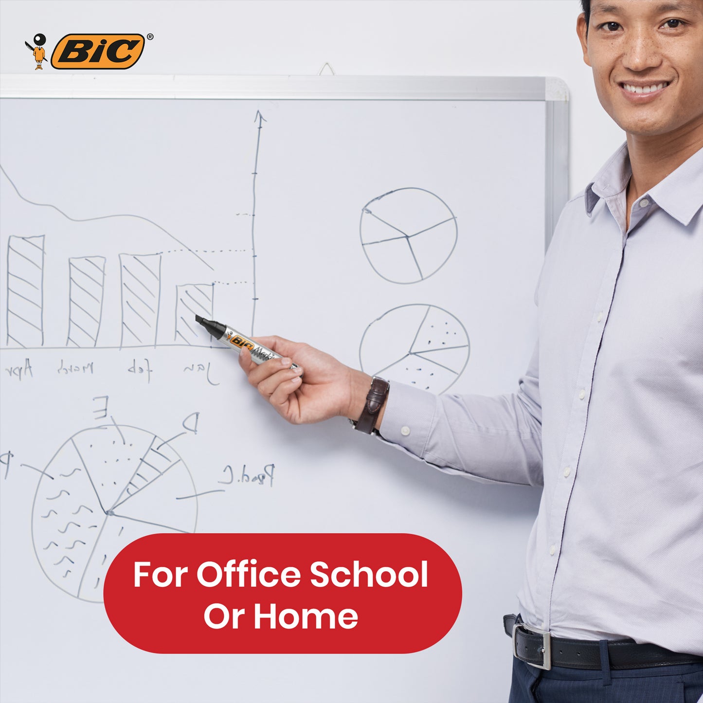 BIC Marking 2300 Permanent Marker - Chisel Tip Long-lasting Ink Black Marker Pen for School