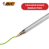 Bic Cristal Fun Green Ballpoint Pen Smooth Writing Medium Tip Pen for School Office Tasks, Pack of 1