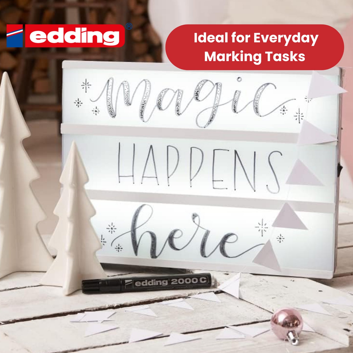 Edding 2000 C Permanent Marker Bullet Tip 1.5-3 mm Line (Black) - 1 x Pack of 10 Permanent Markers