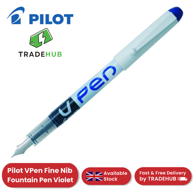 Pilot VPen Disposable Fountain Pens Smooth Writing, Pre-Filled Ink - Violet