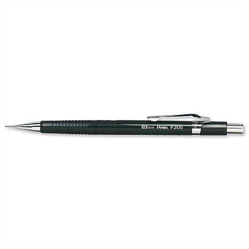 Pentel P205 Automatic Pencil Plastic Steel-lined with 6 x HB 0.5mm Lead - Pack of 3 (Loose)